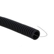 Труба гофрированная ПВХ d25мм с протяжкой ЧЁРНАЯ (уп.50м) Plast EKF tg-z-25-50-black