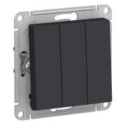 Выключатель 3-клавишный СУ AtlasDesign 10А IP20 (сх. 1+1+1) 10AX механизм карбон SE ATN001031