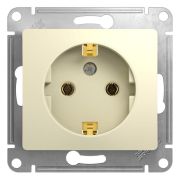 Розетка 1-м СП Glossa 16А IP20 с заземл. механизм бежевый SE GSL000243