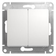 Переключатель проходной 2-клавишный СП Glossa 10А IP20 (сх. 6/2) 10AX механизм белый SE GSL000165
