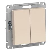 Выключатель 2-кл. СП AtlasDesign 10А IP20 (сх. 5) 10AX механизм бежевый SE ATN000251