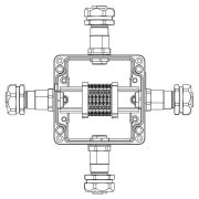 Коробка клеммная взрывозащ. TBE-A-12-(6xCBC.2)-1xKAEPM2MHK-20(A)-1xKAEPM2MHK-20(B)-1xKAEPM2MHK-20(C)-1xKAEPM2MHK-20(D)1Ex e IIC Т5 Gb / Ex tb IIIC T95град.C Db IP66 алюм. DKC 1201.121.22.11A