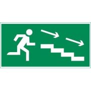 Знак «ПО ЛЕСТНИЦЕ ВНИЗ ВПРАВО» 180х90мм для аварийно-эвакуационного светильника Compact VARTON V5-EM04-60.004.037