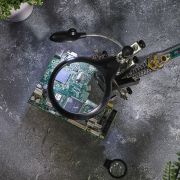 Держатель «третья рука» с лупой х2.5 подставка под паяльник LED подсветка Rexant 12-0250