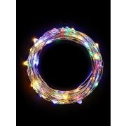 Гирлянда светодиодная «Разноцветные нити» 1.5м 30LED мультиколор в виде капель элементы питания 3хAA (не в компл.) КОСМОС KOCNL-EL114_multy